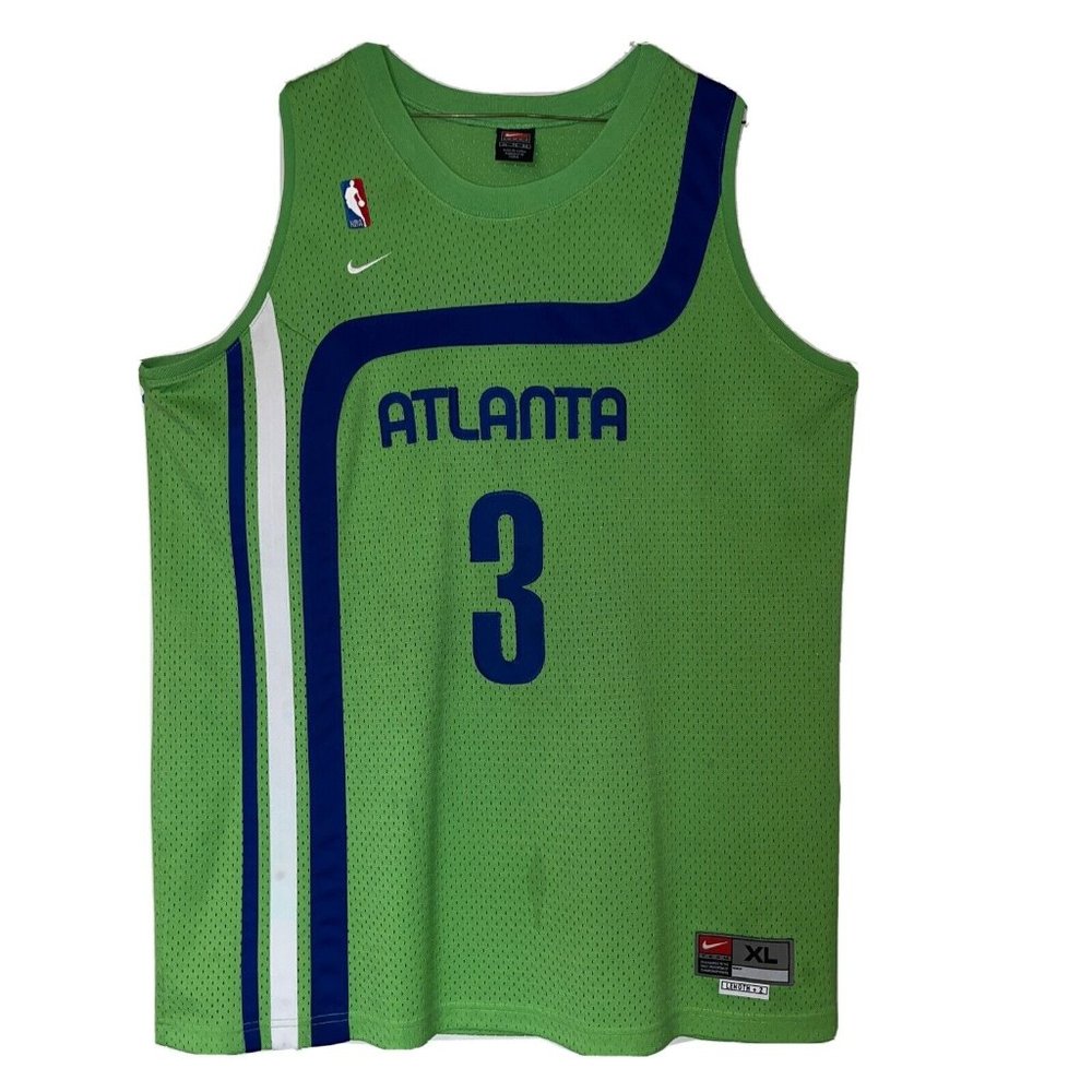 Nike Team Atlanta Hawks Shareef Abdur Rahim #3 Green Blue Jersey SZ XL